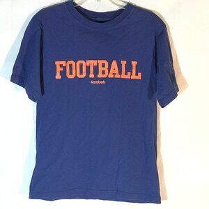Reebok Blue Orange Medium Football Short Sleeve Tee T Shirt